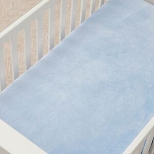 Pottery Barn Blue Chamois Crib Sheet
